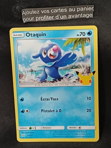 Carte pokémon otaquin 25 - pokémon,